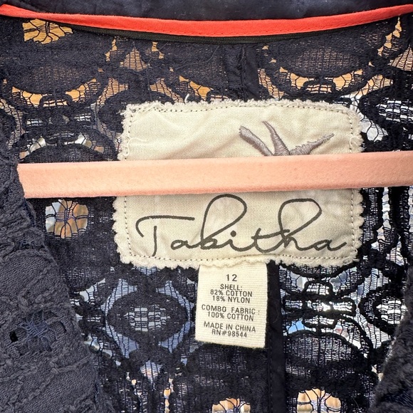 Anthropologie Tabitha Delphinium Knit Lace Blazer Navy Blue Wedding Summ… - Picture 8 of 10